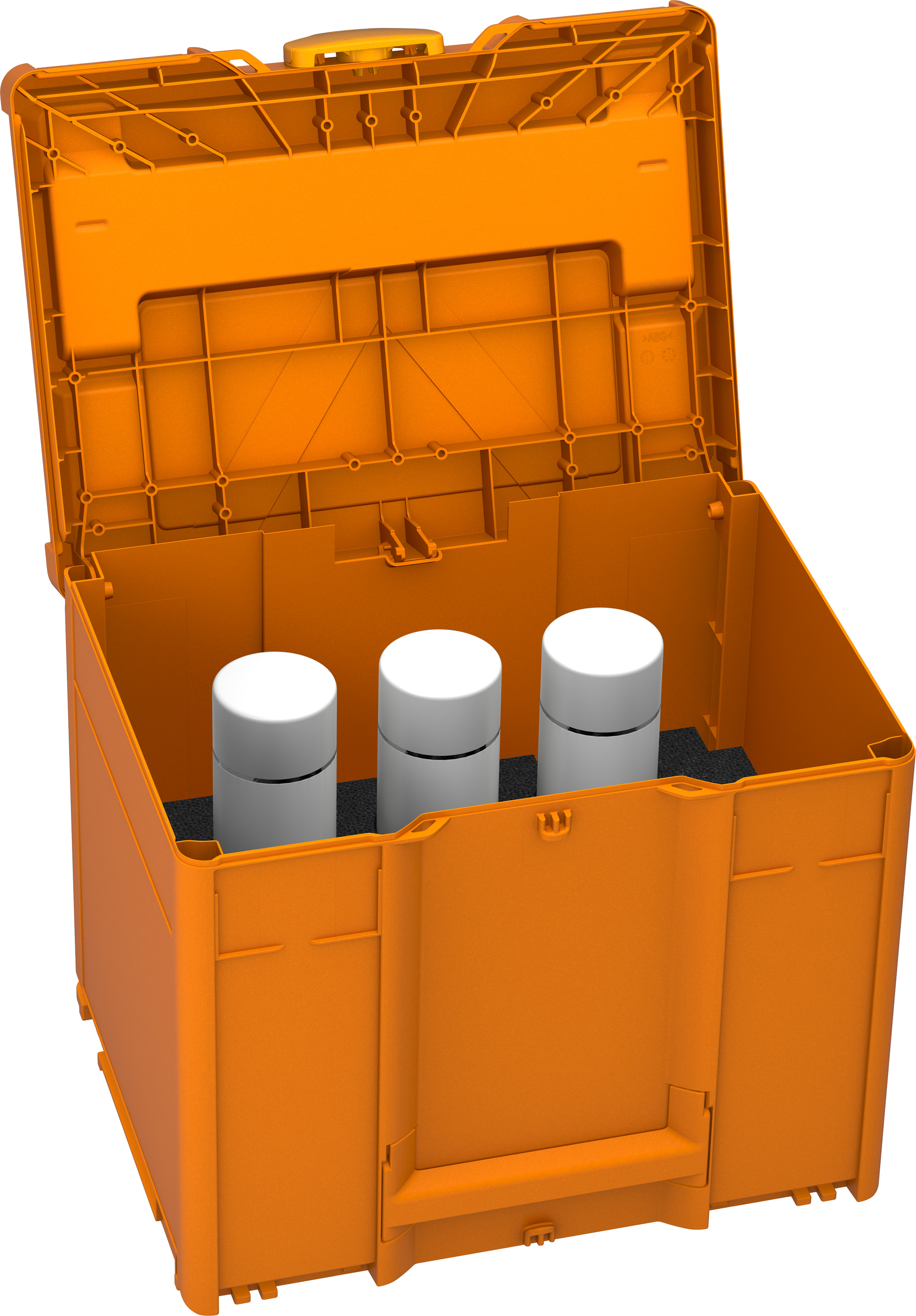 Corps Couleur: orange foncé (RAL 2011) - Couleur de la poignée: orange foncé (RAL 2011) - Couleur de la fermeture: jaune narcisse (RAL 1007)