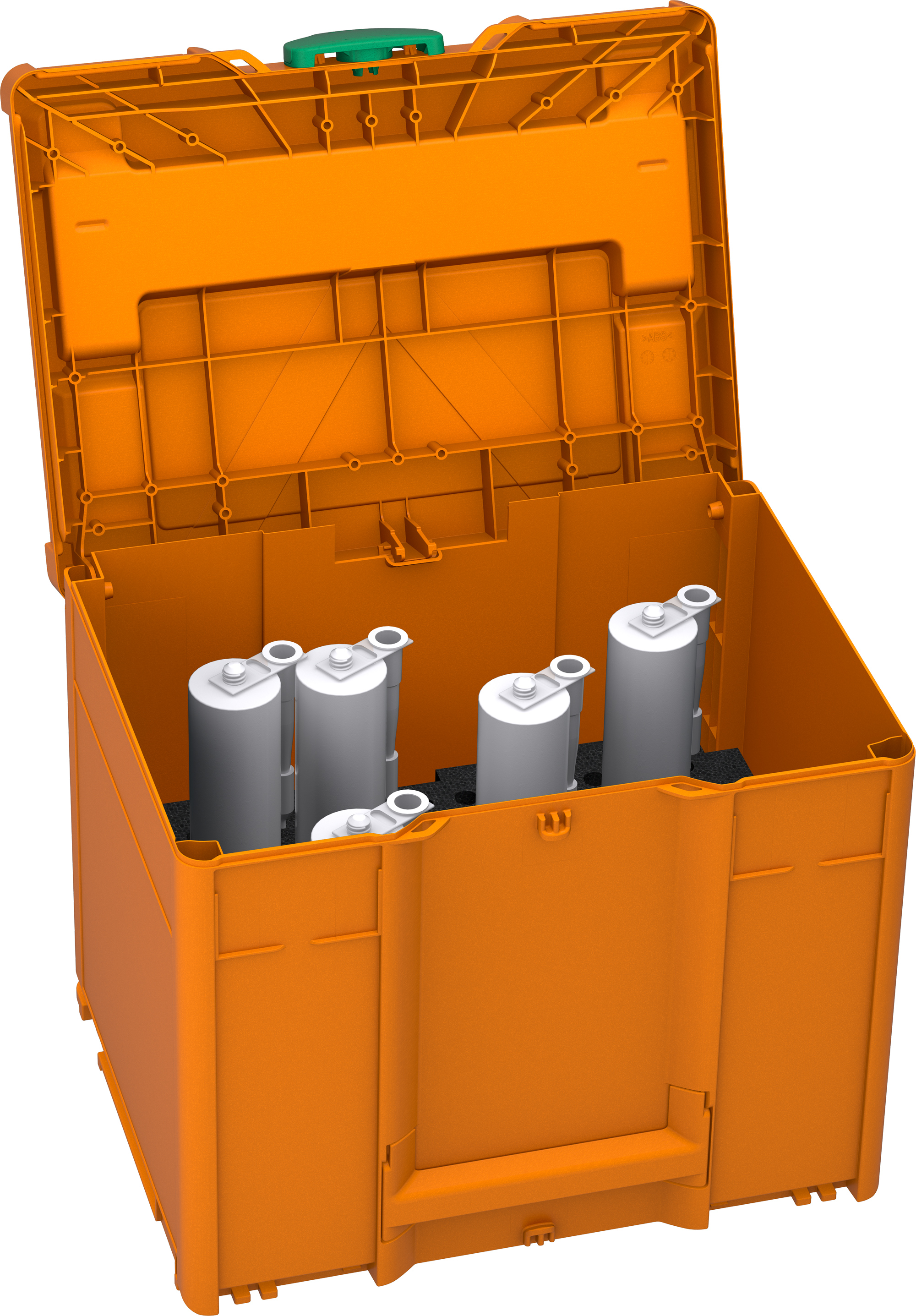 Corps Couleur: orange foncé (RAL 2011) - Couleur de la poignée: orange foncé (RAL 2011) - Couleur de la fermeture: vert signal (HKS 54 K)