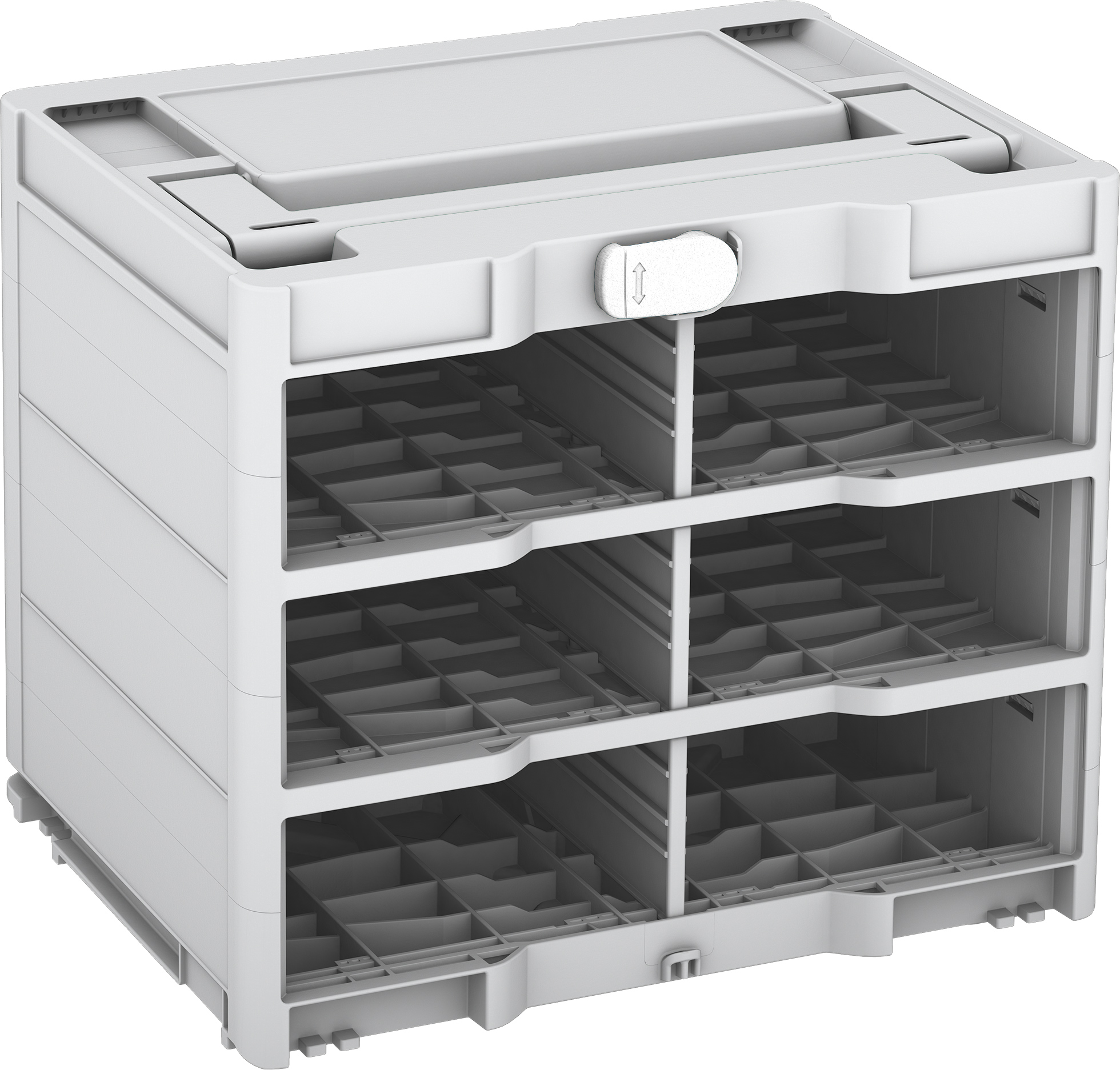 Korpus Farbe: Lichtgrau (RAL 7035) - Griff Farbe: Lichtgrau (RAL 7035) - Verschluss Farbe: Weiß (RAL 9016)