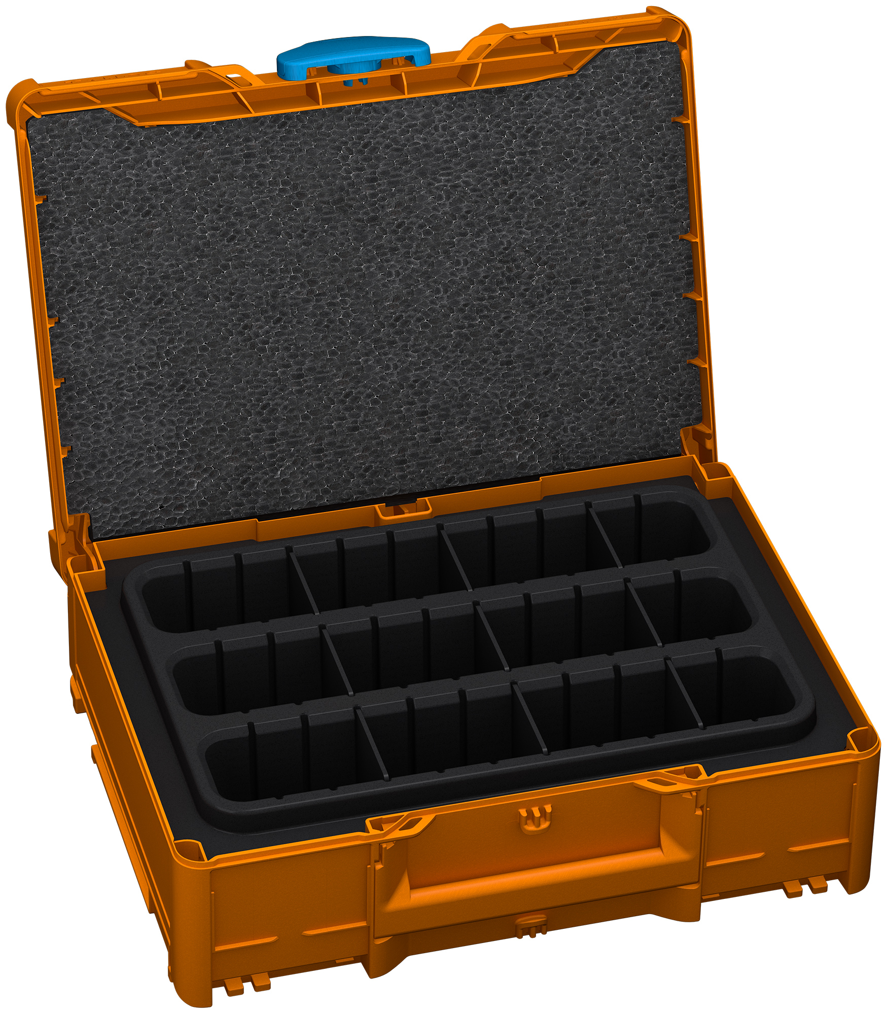 Corps Couleur: orange foncé (RAL 2011) - Couleur de la poignée: orange foncé (RAL 2011) - Couleur de la fermeture: bleu ciel (RAL 5015)