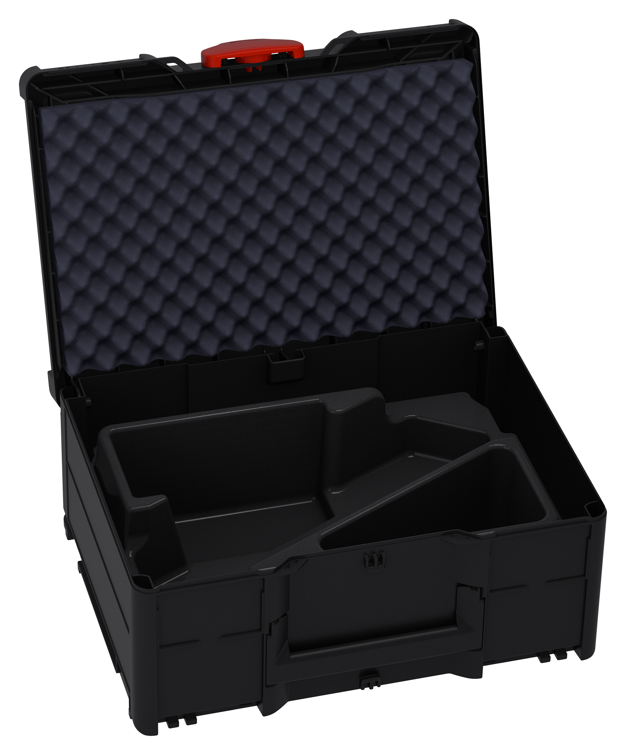 Korpus Farbe: Schwarz (RAL 9004) - Griff Farbe: Schwarz (RAL 9004) - Verschluss Farbe: Karminrot (RAL 3002)