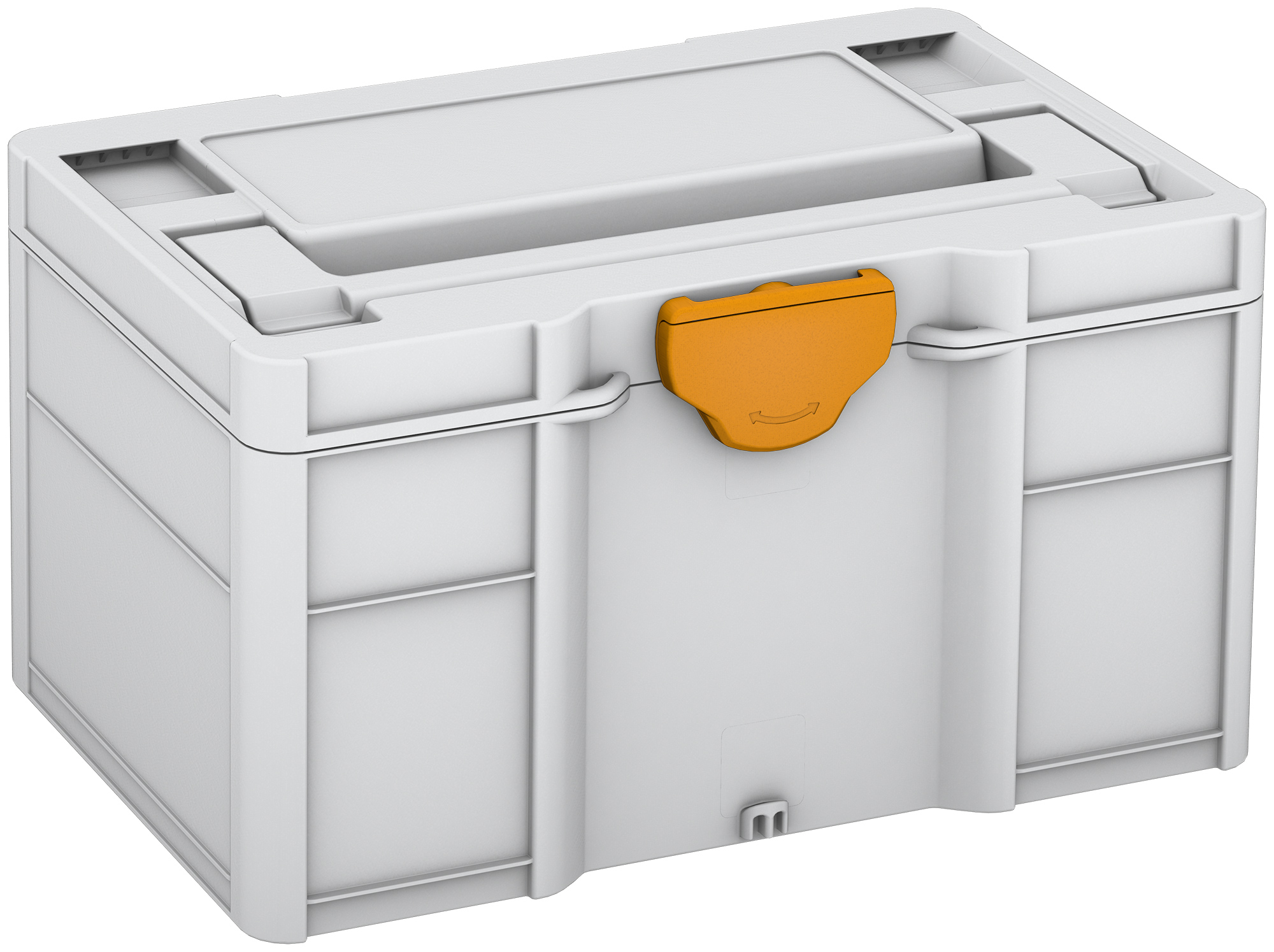 Korpus Farbe: Lichtgrau (RAL 7035) - Verschluss Farbe:  Narzissengelb (RAL 1007)